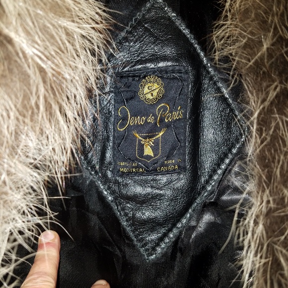 Vintage Racoon collared Leather trench - Picture 2 of 6